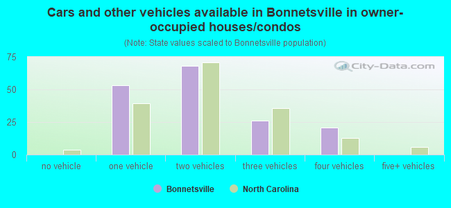 Cars and other vehicles available in Bonnetsville in owner-occupied houses/condos