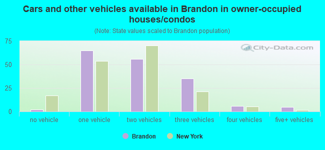 Cars and other vehicles available in Brandon in owner-occupied houses/condos