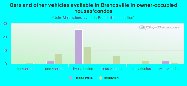 Cars and other vehicles available in Brandsville in owner-occupied houses/condos