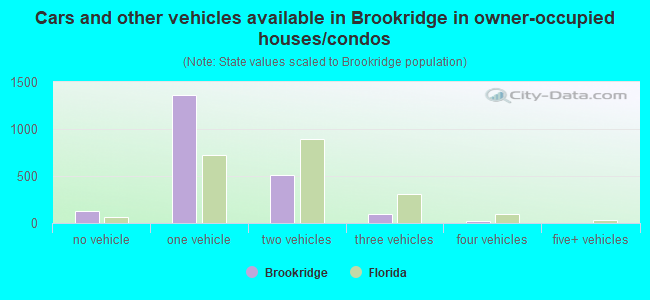 Cars and other vehicles available in Brookridge in owner-occupied houses/condos