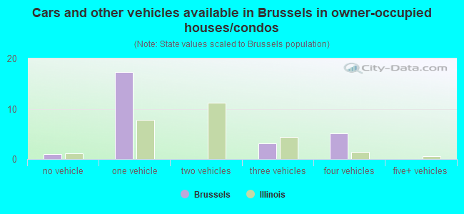 Cars and other vehicles available in Brussels in owner-occupied houses/condos