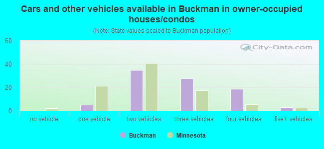 Cars and other vehicles available in Buckman in owner-occupied houses/condos