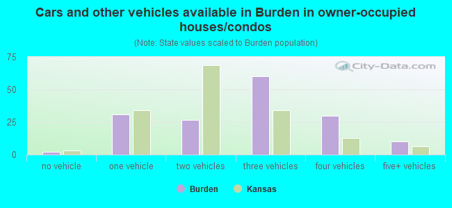 Cars and other vehicles available in Burden in owner-occupied houses/condos