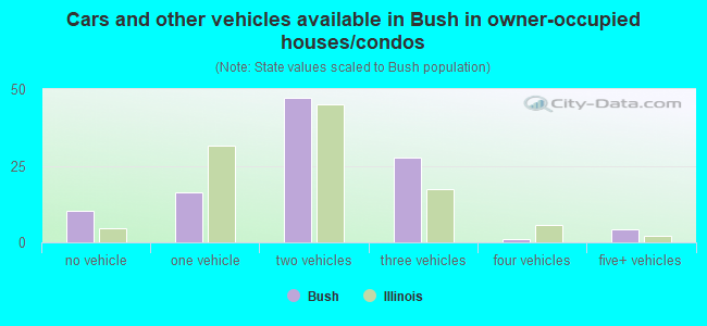 Cars and other vehicles available in Bush in owner-occupied houses/condos