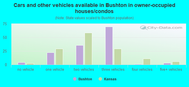Cars and other vehicles available in Bushton in owner-occupied houses/condos