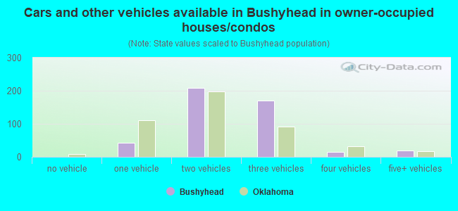 Cars and other vehicles available in Bushyhead in owner-occupied houses/condos