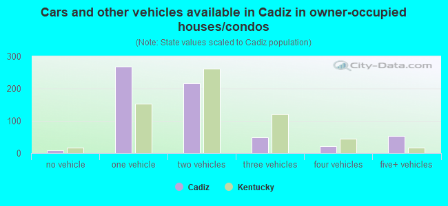 Cars and other vehicles available in Cadiz in owner-occupied houses/condos