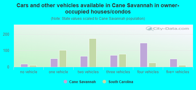Cars and other vehicles available in Cane Savannah in owner-occupied houses/condos