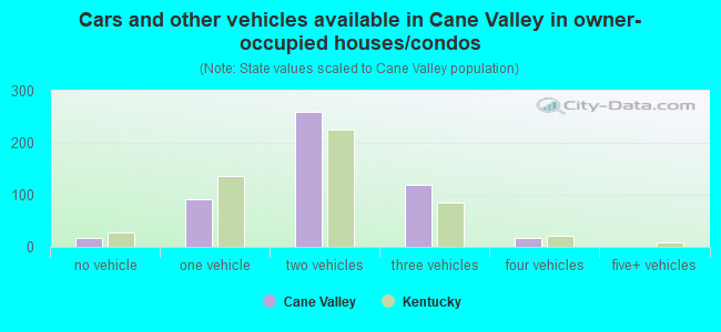 Cars and other vehicles available in Cane Valley in owner-occupied houses/condos