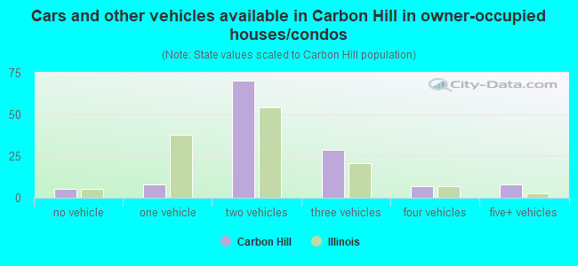 Cars and other vehicles available in Carbon Hill in owner-occupied houses/condos
