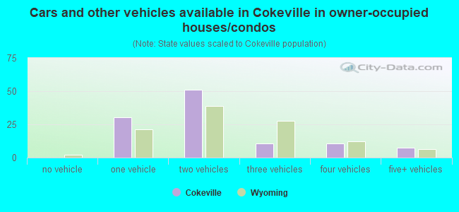 Cars and other vehicles available in Cokeville in owner-occupied houses/condos