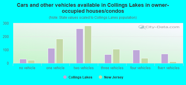 Cars and other vehicles available in Collings Lakes in owner-occupied houses/condos