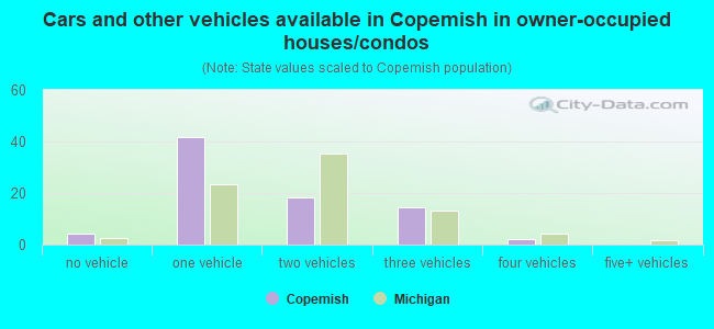 Cars and other vehicles available in Copemish in owner-occupied houses/condos