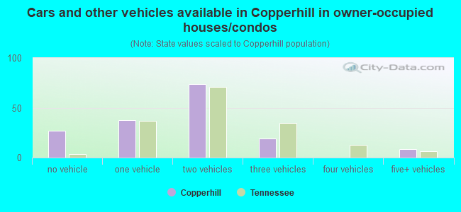 Cars and other vehicles available in Copperhill in owner-occupied houses/condos