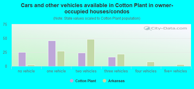 Cars and other vehicles available in Cotton Plant in owner-occupied houses/condos