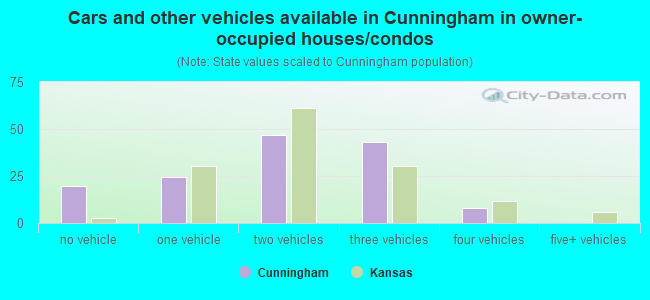 Cars and other vehicles available in Cunningham in owner-occupied houses/condos