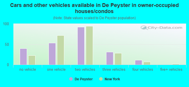 Cars and other vehicles available in De Peyster in owner-occupied houses/condos