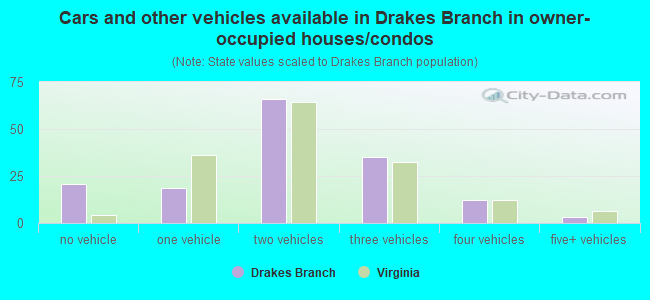 Cars and other vehicles available in Drakes Branch in owner-occupied houses/condos