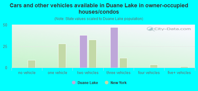 Cars and other vehicles available in Duane Lake in owner-occupied houses/condos