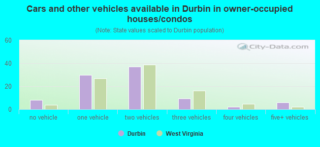 Cars and other vehicles available in Durbin in owner-occupied houses/condos