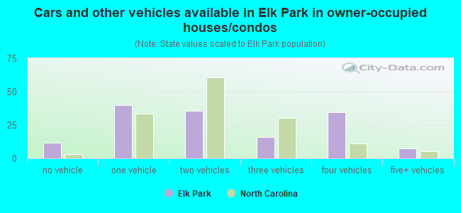 Cars and other vehicles available in Elk Park in owner-occupied houses/condos