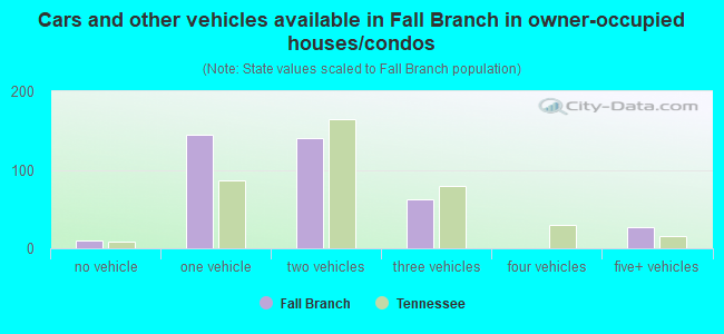 Cars and other vehicles available in Fall Branch in owner-occupied houses/condos