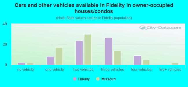 Cars and other vehicles available in Fidelity in owner-occupied houses/condos