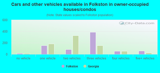 Cars and other vehicles available in Folkston in owner-occupied houses/condos