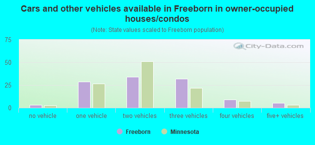 Cars and other vehicles available in Freeborn in owner-occupied houses/condos