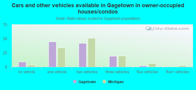 Cars and other vehicles available in Gagetown in owner-occupied houses/condos