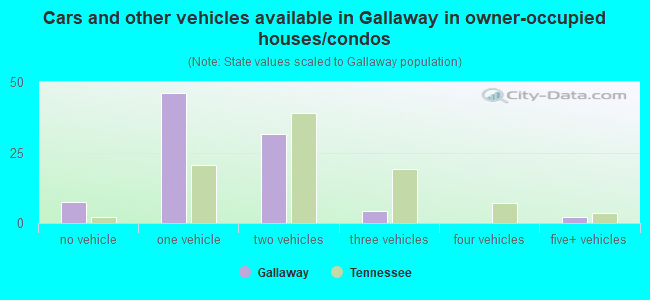 Cars and other vehicles available in Gallaway in owner-occupied houses/condos