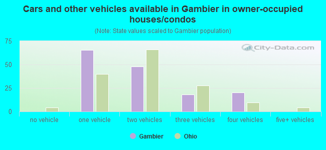Cars and other vehicles available in Gambier in owner-occupied houses/condos