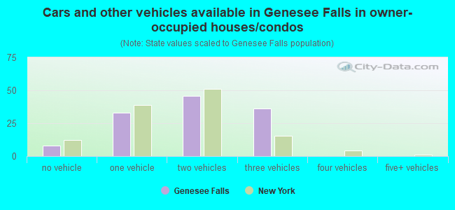 Cars and other vehicles available in Genesee Falls in owner-occupied houses/condos