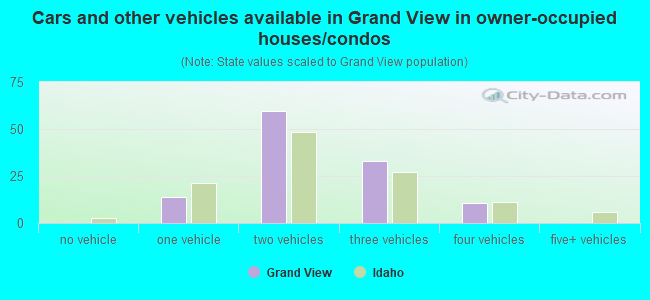 Cars and other vehicles available in Grand View in owner-occupied houses/condos