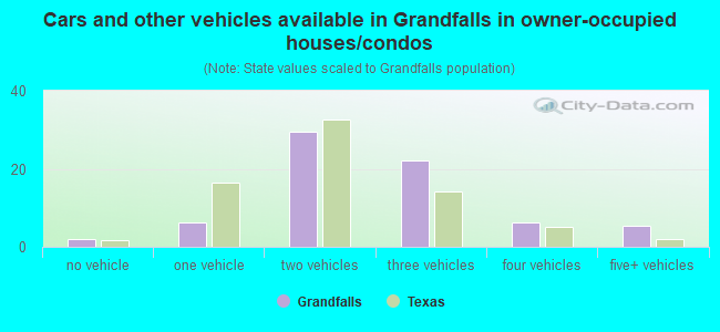 Cars and other vehicles available in Grandfalls in owner-occupied houses/condos
