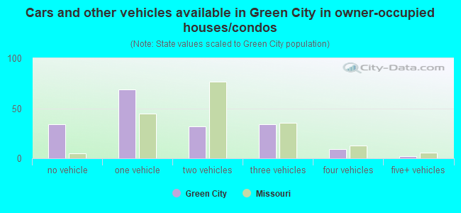 Cars and other vehicles available in Green City in owner-occupied houses/condos