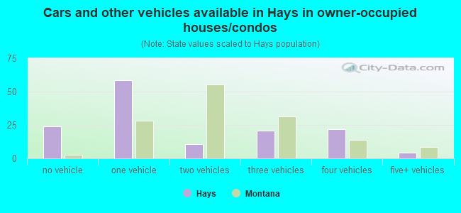 Cars and other vehicles available in Hays in owner-occupied houses/condos