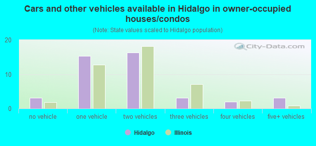 Cars and other vehicles available in Hidalgo in owner-occupied houses/condos
