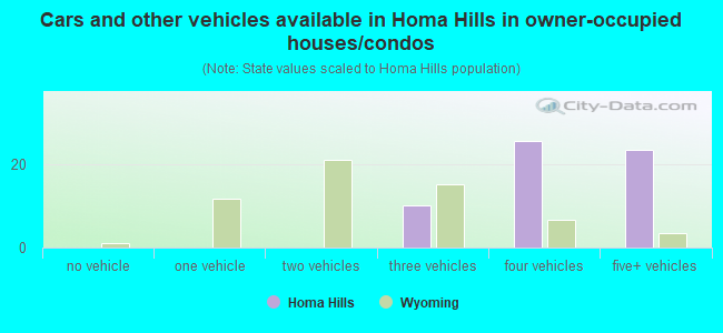 Cars and other vehicles available in Homa Hills in owner-occupied houses/condos