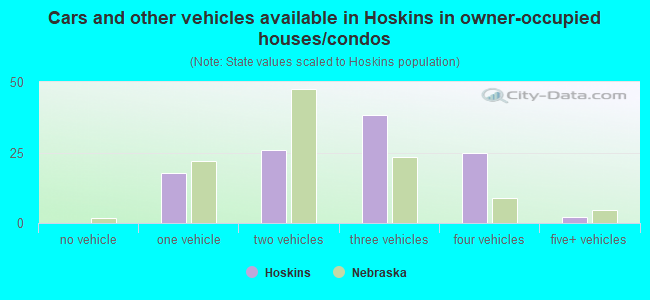 Cars and other vehicles available in Hoskins in owner-occupied houses/condos