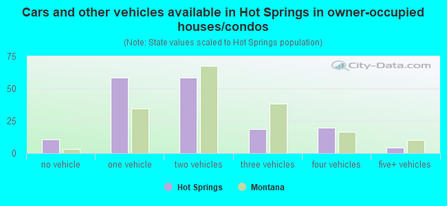 Cars and other vehicles available in Hot Springs in owner-occupied houses/condos