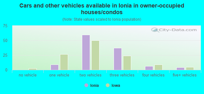 Cars and other vehicles available in Ionia in owner-occupied houses/condos