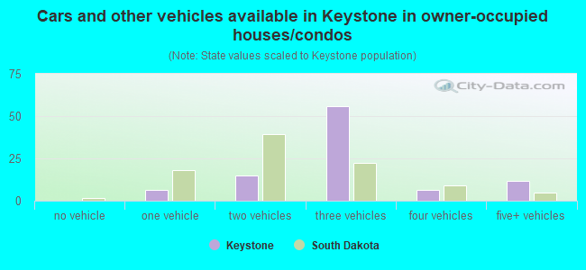 Cars and other vehicles available in Keystone in owner-occupied houses/condos