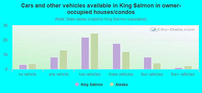 Cars and other vehicles available in King Salmon in owner-occupied houses/condos