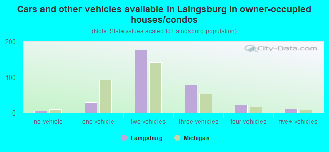 Cars and other vehicles available in Laingsburg in owner-occupied houses/condos