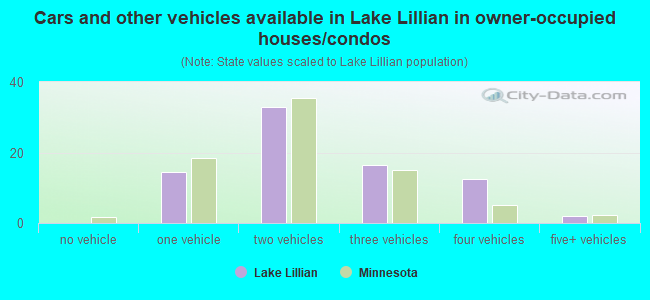 Cars and other vehicles available in Lake Lillian in owner-occupied houses/condos