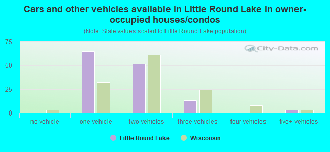 Cars and other vehicles available in Little Round Lake in owner-occupied houses/condos