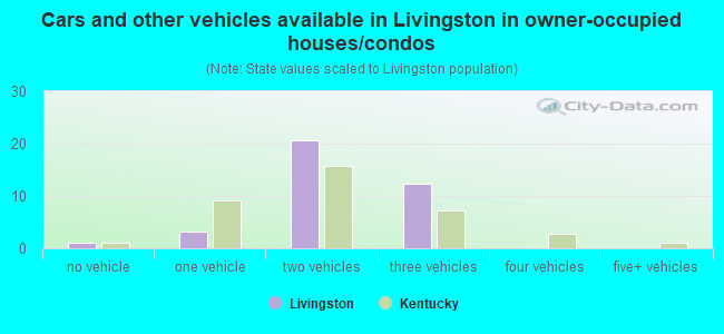 Cars and other vehicles available in Livingston in owner-occupied houses/condos