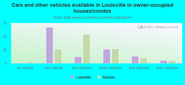 Cars and other vehicles available in Louisville in owner-occupied houses/condos