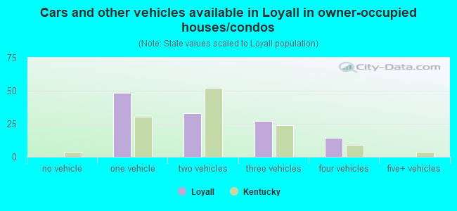 Cars and other vehicles available in Loyall in owner-occupied houses/condos